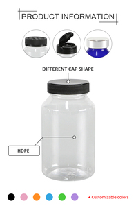 PET de grado alimenticio blanco transparente 75ml con tapa CRC personalizada tapa superior abatible tapa metálica para botella de suplemento de cápsula de vitamina - Product Image 4