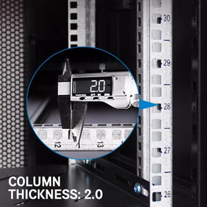 Серверный шкаф DTVS 42U 19 дюймов, сталь SPCC холоднокатаная, порошковое покрытие RAL9005 черный, 3 лотка, 4 вентилятора, 1200 мм, для сетевого оборудования - Product Image 4