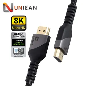 Kabel Ultra HD, Kabel kepang 1m 3m 5m 40Gbps kecepatan tinggi Ps2 Ps5 Cabo Audio dan Video HDMI ke HDMI Kabel 8K HDMI 2.1