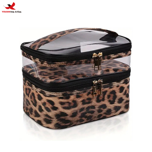Double-layer Cosmetic <b>Bag</b> <b>Makeup</b> <b>Bag</b> Waterproof PVC clear <b>Transparent</b> Portable Travel Zipper Pouch RTS Bulk Mixed Order - Product Image 1