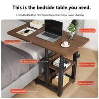 Bureau mobile pour ordinateur portable réglable en hauteur avec roulettes, table d'appoint roulante pour lit, chambre, bureau à domicile, étude, travail