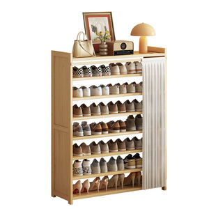 Simple <b>shoe</b> <b>rack</b>, household <b>shoe</b> <b>rack</b>, economical multi-layer dustproof bamboo <b>shoe</b> cabinet, <b>storage</b> solution. - Product Image 5