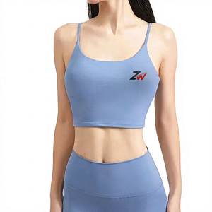 Conjunto Deportivo de Dos Piezas para Mujer, Transpirable, Top Corto de Yoga con Tirantes Finos y Cuello Redondo, Shorts Deportivos de Cintura Alta sin Costuras - Product Image 1