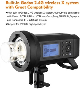 <span class=keywords><strong>Godox</strong></span>-Flash estroboscópico portátil AD400Pro, todo en uno, 400W, 2,4G, TTL, Speedlite con batería - Product Image 6