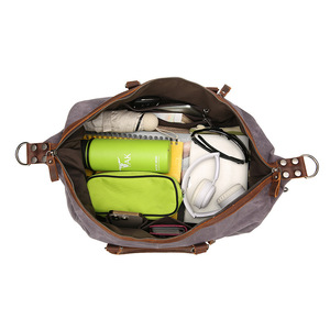 Sac à main Weekender en cuir à la mode pour hommes, sac <span class=keywords><strong>polochon</strong></span> de voyage avec fermeture à glissière - Product Image 6