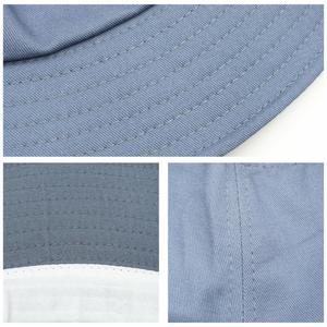 หมวกบัคเก็ตผ้าฝ้าย unisex สีทึบหมวกชายหาดกว้างปรับแต่งได้ดีไซน์โลโก้ปัก3D ได้ - Product Image 6