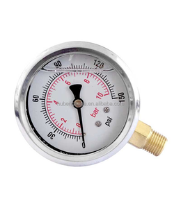 Huben 63mm đo áp suất, 150kpa mục đích chung chất lỏng đầy trường hợp thép không gỉ - Product Image 3