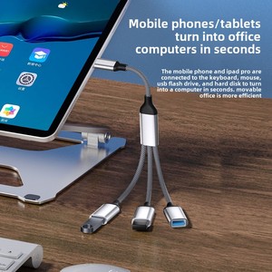 USB 3.0 HUB <span class=keywords><strong>Adapter</strong></span> Type-C Splitter đa-cổng OTG chuyển đổi cho điện thoại di động & máy tính sạc chức năng cho máy tính bảng & <span class=keywords><strong>Ethernet</strong></span> - Product Image 1
