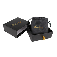 Boîte en carton avec LOGO personnalisé, boîte en carton avec pochette en PU, emballage de luxe pour bijoux, collier et boucles d'oreilles