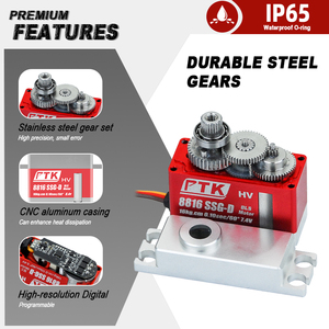 PTK 8816 SSG-D Servos numériques tout métal 16KG de taille moyenne pour système de gouvernail d'hélicoptère <span class=keywords><strong>RC</strong></span> Turboprop KST 589 - Product Image 4