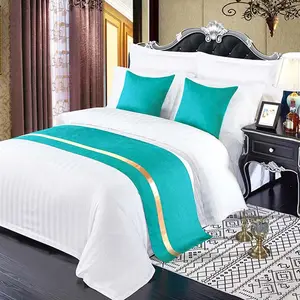 Hotel 4 pcs solid color bedding set polycotton bed linen sets single bed