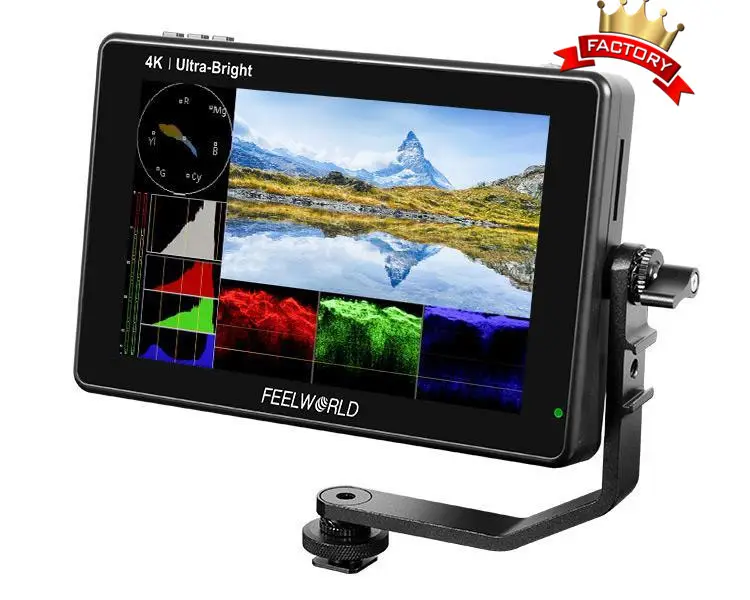 FEELWORLD LUT7 7 Inch 2200nits 3D LUT Touch Screen 4K HDMI Input/Output DSLR Camera Field Monitor with Waveform VectorScope