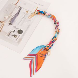 Trendy Woven Silk Scarf Keychains Women Bag Decoration Charm Car Key <b>Ring</b> Fashion Accessory Gift - Product Image 1