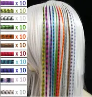 120個合成Feather髪Extensions 16 "Featherのような毛のストライプ跡形もなくColor羽のヘア