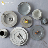 Fabriqué à la main multicolore Heitu Chunhu Baijun ensemble en céramique-bols, assiettes, soucoupes tasse-noir brun blanc glaçure en gros