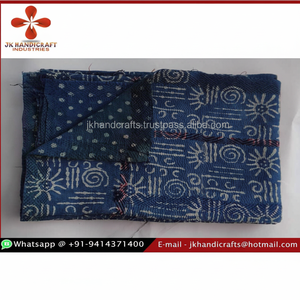 Gold Supplier Reversible Indian Vintage Indigo Block Print <b>Quilt</b> - Product Image 1