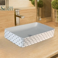 SDAYI Lavabo de table élégant et simple couleur or lavabo en céramique lavabo de salle de bain pour hôtel