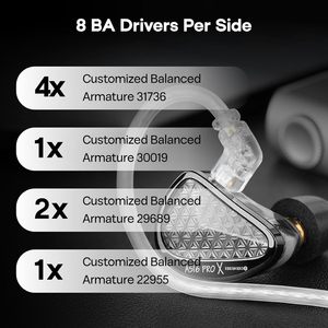 KZ AS16 PRO X Moniteur intra-auriculaire 16BA HiFi, Écouteurs filaires professionnels IEM - Product Image 3