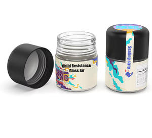 Custom Design Flower Smell Proof <b>Container</b> Airtight Child <b>Glass</b> Jar With Resistant Cap 100ml to 1000ml - Product Image 3