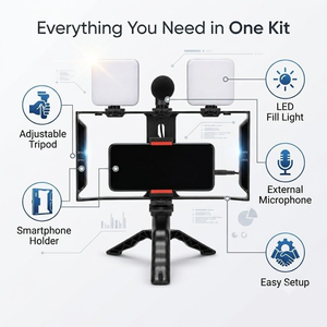 Nuevo Estabilizador de Mano con 2 Luces LED, Soporte de Mesa, Kit de Micrófono y Video para Creadores de Contenido y Vlogs en Vivo - Product Image 2
