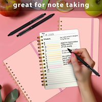 Carnet A5 ligné à spirale en cuir PU rigide avec boucle porte-stylo et pages lignées (8,3x5,7 po) – Idéal pour l'école, le travail et l'écriture