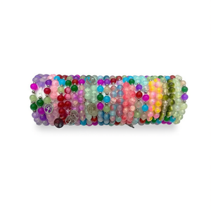 Braccialetto con Ciondolo Albero della Vita in Vetro, 24 Pezzi, Bracciali Artigianali alla Moda in Acciaio Inossidabile con Perline - Product Image 1