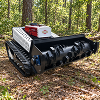 Tondeuse sur chenilles télécommandée CE DT1000C 18 CV, moteur diesel refroidi par eau, broyeur à fléaux pour le débroussaillage des terrains accidentés