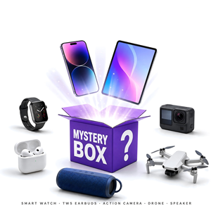 Scatola Misteriosa all'Ingrosso di Elettronica 3C: Smartphone e <span class=keywords><strong>3</strong></span> Smartwatch a Sorpresa, Auricolari TWS, Fotocamera - Confezione Regalo per Rivendita all'Ingrosso - Product Image 1