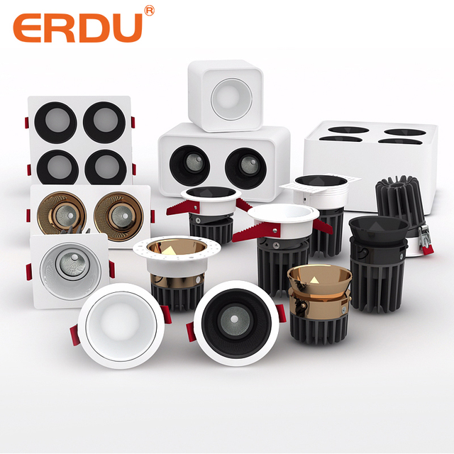 ERDU Smart Dimmable Anti-Glare COB Spot Light Adjustable Angle Ceiling Recessed Led SpotLight Downlight