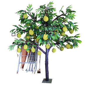 Árbol de Durian artificial de 5 pies <span class=keywords><strong>con</strong></span> follaje tropical perfumado de frutas puntiagudas realistas para parque temático/Resort Bonsai Artificiel - Product Image 2