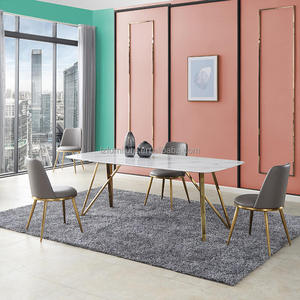 Silla de Esquina Metálica de Lujo Moderna, Simple y Duradera para Comedor, con Patas Negras y Doradas, Marca Love Zone - Product Image 5