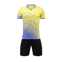 Conjunto de Camiseta de Fútbol Deportiva Transpirable de Secado Rápido 100% Poliéster de Manga Corta con Impresión de Calidad para Hombre