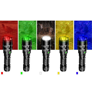 Kit de Linterna LED Multicolor de Aleación de Aluminio Resistente al Agua para Exteriores, 5 Modos de Luz, Batería Recargable y Control Remoto - Product Image 1