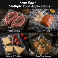 Sacs sous vide jetables transparents gaufrés thermoscellables anti-fuite pour la conservation à long terme des aliments secs, céréales, pâtes et articles en vrac