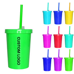 Kırılmaz özel Logo renk gıda sınıfı kullanımlık parti promosyon ve iş hediyeler için pipetli bardak yüksek kaliteli plastik - Product Image 1