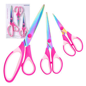 Ensemble de ciseaux à papier en acier inoxydable 5 7 8 pouces, manche rose plaqué titane, outils de découpe pour le bureau et l'artisanat - Product Image 5