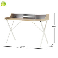 50% de réduction sur un bureau d'étude moderne et simple en bois avec étagère, poste de travail pour le bureau à domicile