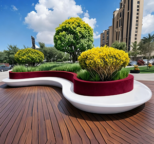 Banco Jardinera de Piedra FRP Personalizado G041, Asiento Multifuncional Resistente para Exteriores, para Uso Comercial en Hospitales y Parques - Product Image 1