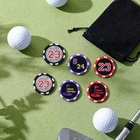 Marqueur de balle de golf personnalisé en métal émaillé souple, style jeton de poker, motif numérique, logo personnalisé PRIMUS GOLF