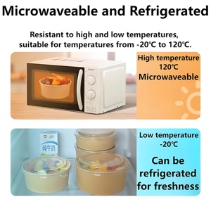 Xiamen Récipient Alimentaire Isolé En Gros Avec Couvercle Blanc Gâteau <span class=keywords><strong>Bol</strong></span> Micro-ondes pour Salade <span class=keywords><strong>Poke</strong></span> Déjeuner Repas Écologique Impression Personnalisée - Product Image 4