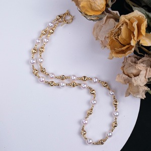 Collar de Perlas de Agua Dulce Naturales con Ojo de Gato y Cielo Estrellado, Chapado en Oro de 14k, Estilo Otoño/Invierno - Product Image 1