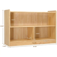 Étagère à livres Montessori en bois pour enfants, meuble de rangement à jouets à 2 niveaux, bibliothèque pour tout-petits, pour crèche, salle de classe, vente en gros, OEM personnalisé