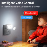 Veilleuse intelligente à commande vocale Rechargeable par USB Personnalisé Chambre à coucher Veilleuse LED portable Maison Lampe à économie d'énergie pour enfants