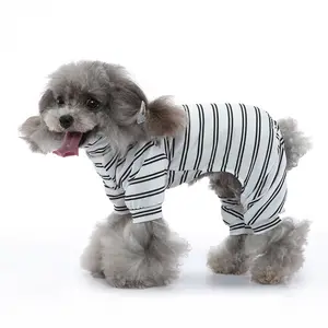 Pyjamas d'été à rayures pour chiens, vêtements d'été à quatre pattes pour animaux de compagnie, vêtements de maison, vente en gros