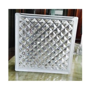 Bloc de verre de construction motif treillis décoratif blocs de verre cloison bon marché ignifuge durable carré blocs de verre fournisseur - Product Image 1