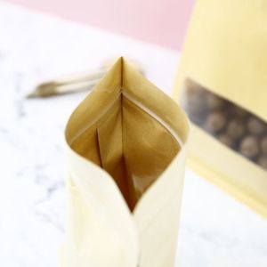 Hot bán thực phẩm trà cà phê hạt đậu bao bì nâu kraft túi giấy đứng lên Túi Ziplock Pouch - Product Image 6