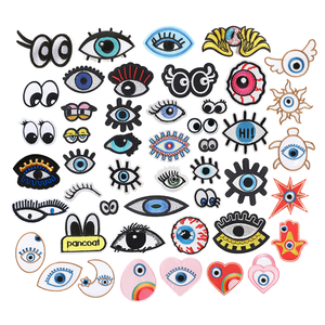 Yiwu Wintop Hot Sale Embroidered Evil Eye Patches Laser Cut Iron-on <b>Doll</b> Toy Eyeball Eyelash for Clothing Felt Fabric for Hats - Product Image 1