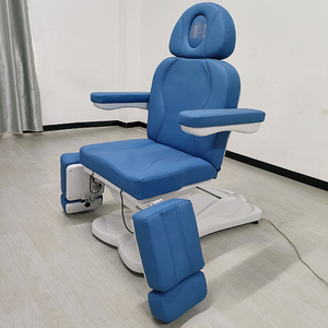 Mavi deri 5 motorlar elektrikli güzellik salonu kozmetik dövme koltuğu yatak lüks ayarlanabilir uzanmış fizik tedavi masaj yatağı - Product Image 3