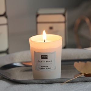 Velas Aromáticas <span class=keywords><strong>de</strong></span> Vidrio Tricolor Hechas a Mano por el Fabricante, Velas <span class=keywords><strong>de</strong></span> Cera <span class=keywords><strong>de</strong></span> Soja sin Humo con Fragancia a Flor <span class=keywords><strong>de</strong></span> Azahar, Regalo - Product Image 4
