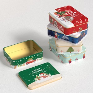 Boîte en métal rectangulaire de Noël en stock |   Boîte à bonbons et biscuits en métal épaissi |   Boîte Cadeau de Noël en Gros - Product Image 2